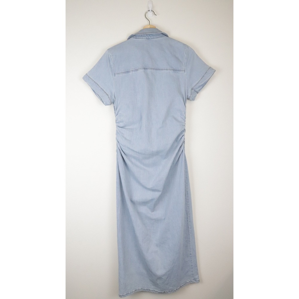 NWT Anthropologie Pilcro Greer Denim Midi Shirtdress Small Light Wash Blue Dress - Picture 3 of 12